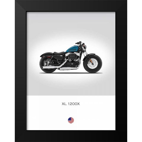 Harley Davidson XL 1200X Forty Black Modern Wood Framed Art Print by Rogan, Mark