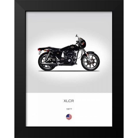 Harley Davidson XLCR 1977 Black Modern Wood Framed Art Print by Rogan, Mark