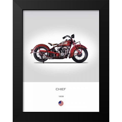 Indian Chief 1939 Black Modern Wood Framed Art Print by Rogan, Mark