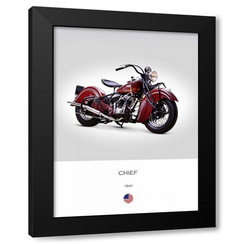 Indian Chief 1941 Black Modern Wood Framed Art Print by Rogan, Mark