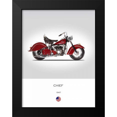 Indian Chief 1947 Black Modern Wood Framed Art Print by Rogan, Mark