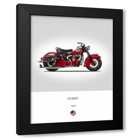 Indian Chief 1950 Black Modern Wood Framed Art Print with Double Matting by Rogan, Mark