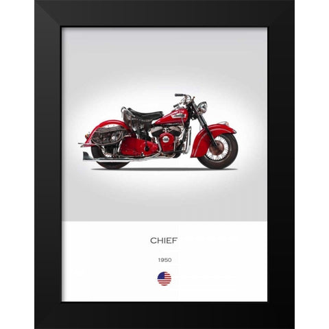 Indian Chief 1950 Black Modern Wood Framed Art Print by Rogan, Mark