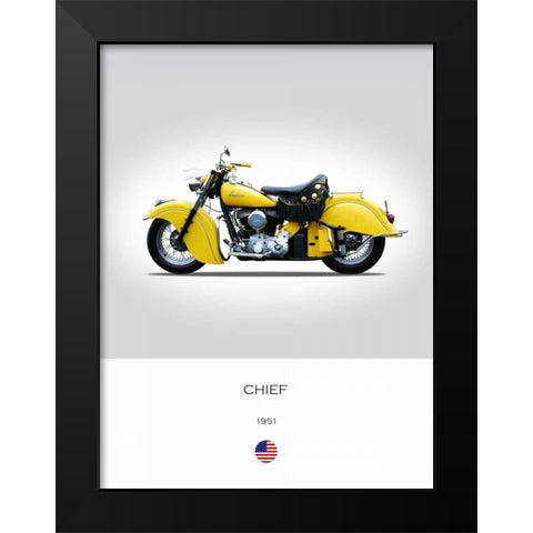 Indian Chief 1951 Black Modern Wood Framed Art Print by Rogan, Mark