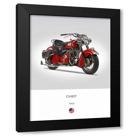 Indian Chief 1953 Black Modern Wood Framed Art Print by Rogan, Mark