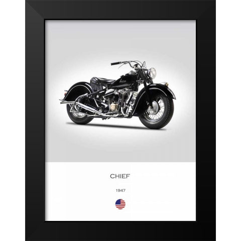 Indian Chief Type 347 1947 Black Modern Wood Framed Art Print by Rogan, Mark