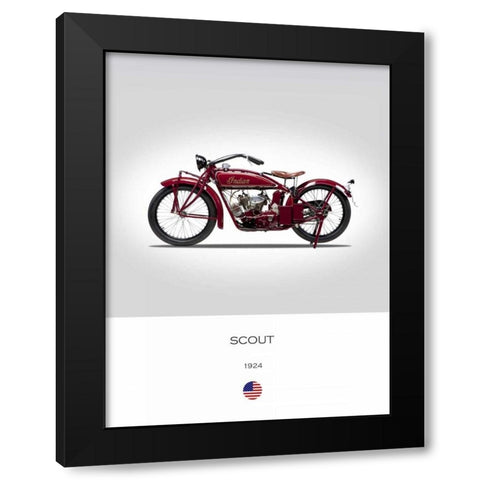Indian Scout 1924 Black Modern Wood Framed Art Print with Double Matting by Rogan, Mark