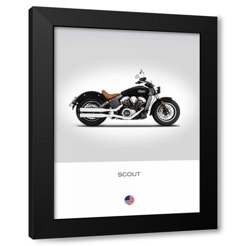 Indian Scout 2016 Black Modern Wood Framed Art Print by Rogan, Mark