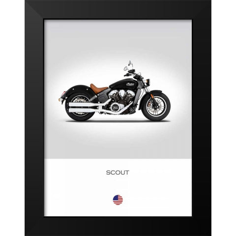 Indian Scout 2016 Black Modern Wood Framed Art Print by Rogan, Mark