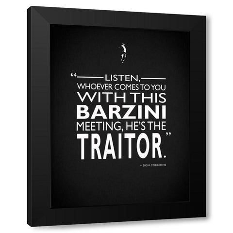 Godfather Barzini Traitor Black Modern Wood Framed Art Print with Double Matting by Rogan, Mark