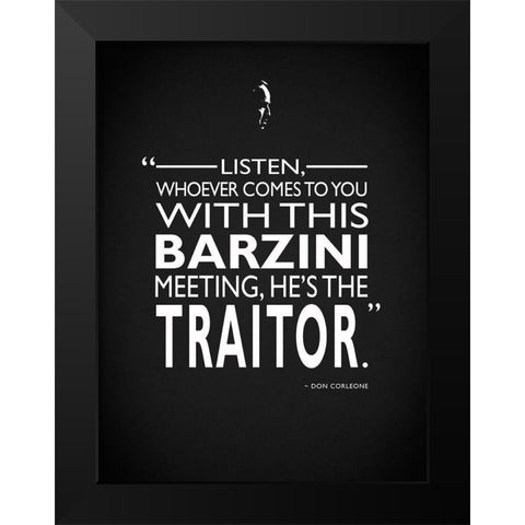 Godfather Barzini Traitor Black Modern Wood Framed Art Print by Rogan, Mark