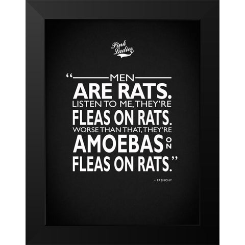 Grease Men Are Rats Black Modern Wood Framed Art Print by Rogan, Mark