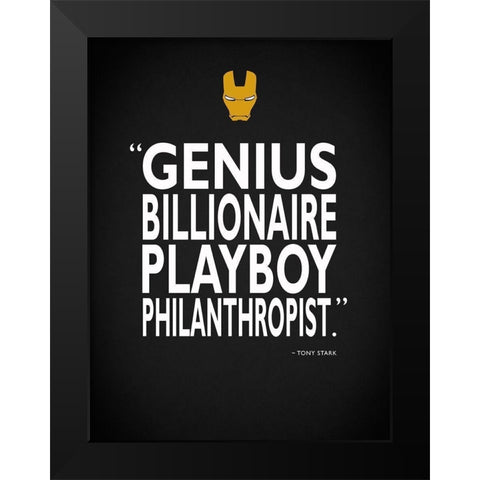 Iron Man Playboy Black Modern Wood Framed Art Print by Rogan, Mark