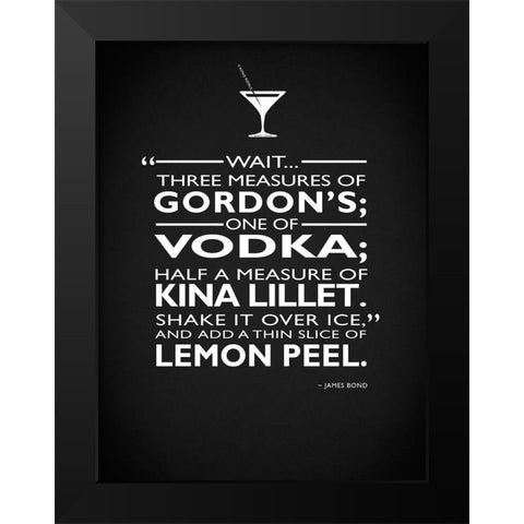 James Bond - 3 Measures Black Modern Wood Framed Art Print by Rogan, Mark