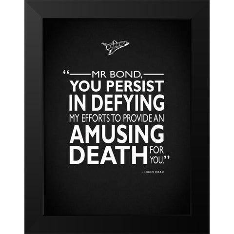 James Bond - Amusing Death Black Modern Wood Framed Art Print by Rogan, Mark