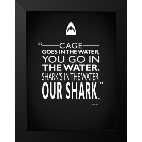 Jaws Black Modern Wood Framed Art Print by Rogan, Mark