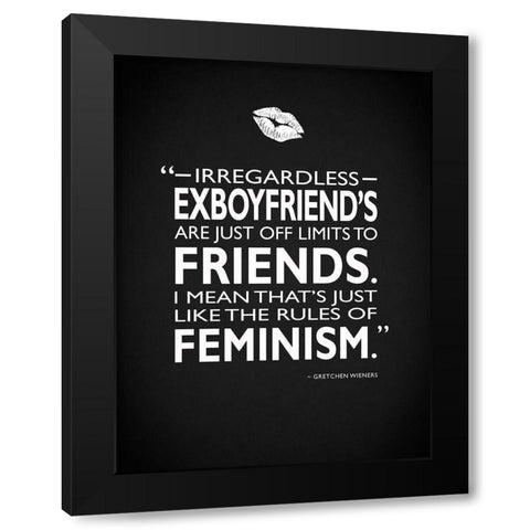 Mean Girls Rules Of Feminism Black Modern Wood Framed Art Print with Double Matting by Rogan, Mark