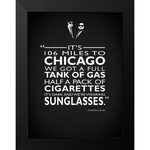The Blues Brothers -Sunglasses Black Modern Wood Framed Art Print by Rogan, Mark