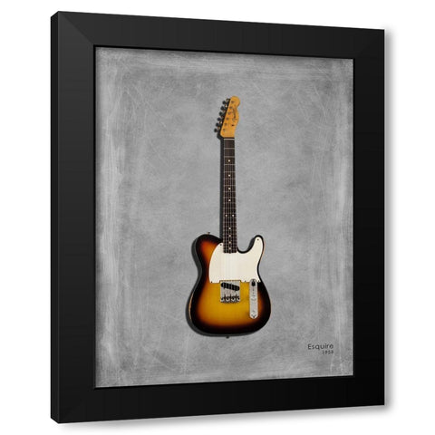 Fender Equire 59 Black Modern Wood Framed Art Print with Double Matting by Rogan, Mark