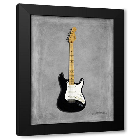 Fender EClaptonSIG Blackie 77 Black Modern Wood Framed Art Print by Rogan, Mark