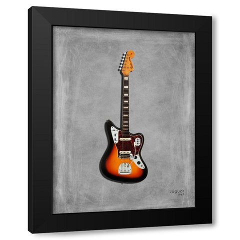 Fender Jaguar67 Black Modern Wood Framed Art Print by Rogan, Mark