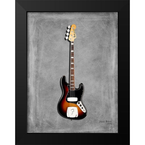 Fender Jazzbass74 Black Modern Wood Framed Art Print by Rogan, Mark