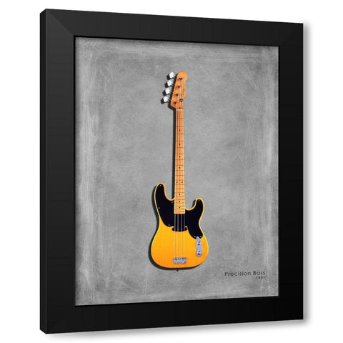 Fender Precision Bass 51 Black Modern Wood Framed Art Print by Rogan, Mark