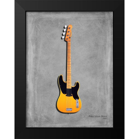 Fender Precision Bass 51 Black Modern Wood Framed Art Print by Rogan, Mark