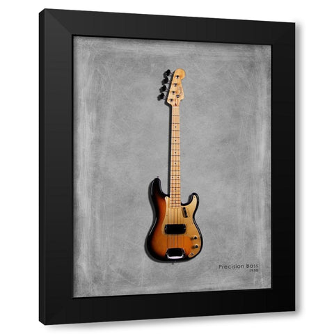 Fender Precision Bass 58 Black Modern Wood Framed Art Print with Double Matting by Rogan, Mark