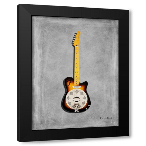 Fender Reso Tele Black Modern Wood Framed Art Print with Double Matting by Rogan, Mark