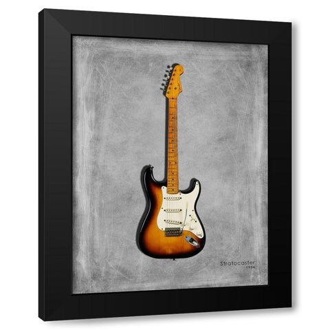 Fender Stratocaster 54 Black Modern Wood Framed Art Print by Rogan, Mark