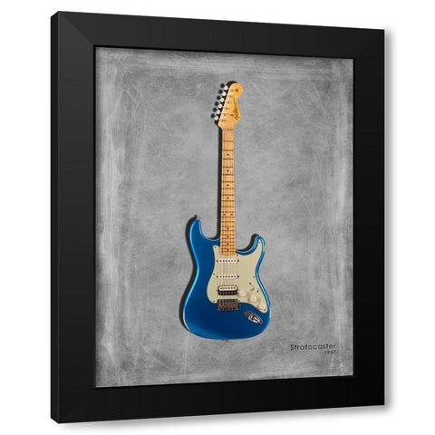 Fender Stratocaster 57 Black Modern Wood Framed Art Print by Rogan, Mark
