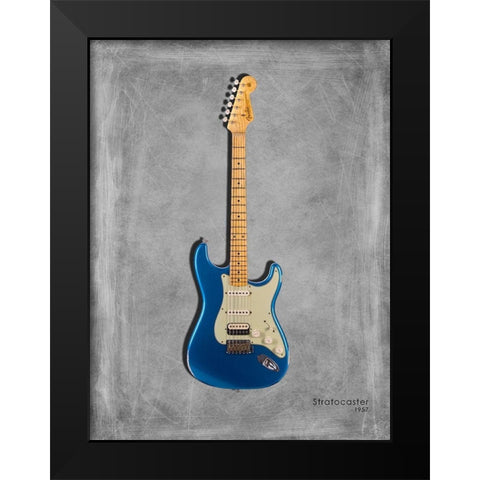 Fender Stratocaster 57 Black Modern Wood Framed Art Print by Rogan, Mark