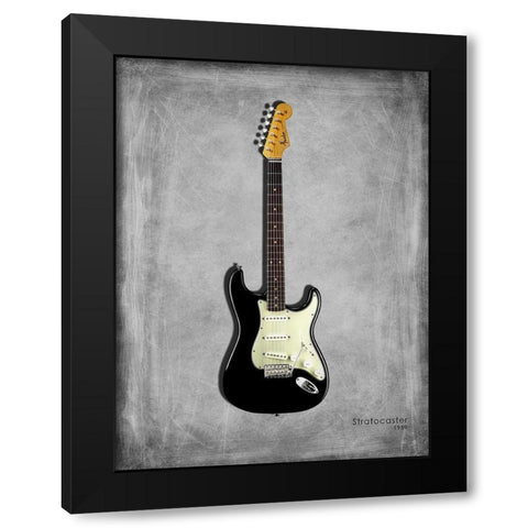 Fender Stratocaster 59 Black Modern Wood Framed Art Print with Double Matting by Rogan, Mark
