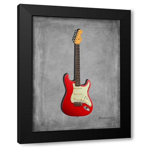 Fender Stratocaster 63 Black Modern Wood Framed Art Print with Double Matting by Rogan, Mark