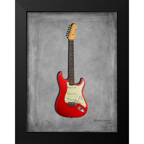 Fender Stratocaster 63 Black Modern Wood Framed Art Print by Rogan, Mark