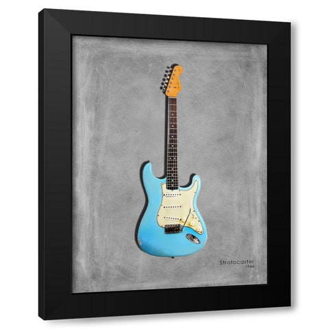 Fender Stratocaster 64 Black Modern Wood Framed Art Print by Rogan, Mark