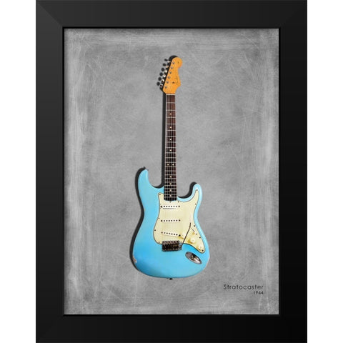 Fender Stratocaster 64 Black Modern Wood Framed Art Print by Rogan, Mark