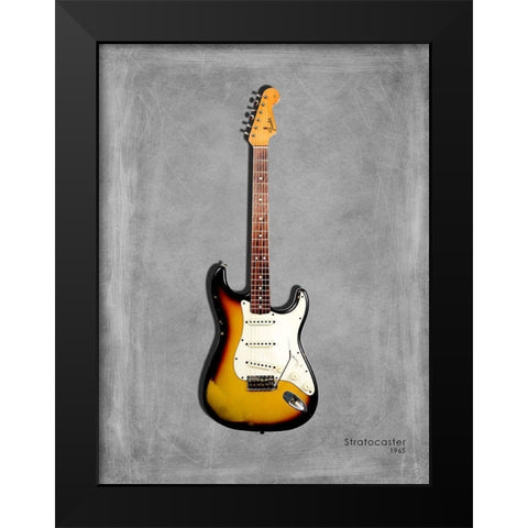 Fender Stratocaster 65 Black Modern Wood Framed Art Print by Rogan, Mark