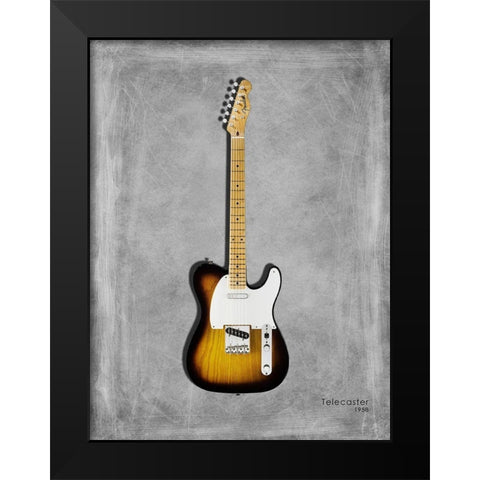 Fender Telecaster 58 Black Modern Wood Framed Art Print by Rogan, Mark