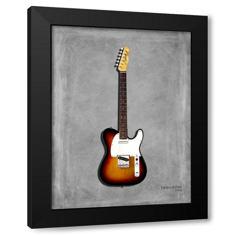 Fender Telecaster 64 Black Modern Wood Framed Art Print with Double Matting by Rogan, Mark
