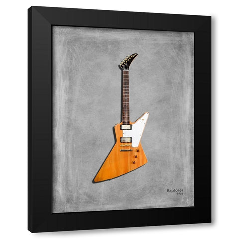 Gibson Explorer 58 Black Modern Wood Framed Art Print with Double Matting by Rogan, Mark