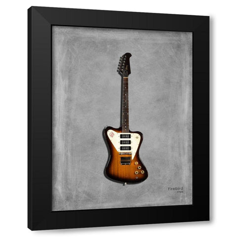 Gibson Firebird 65 Black Modern Wood Framed Art Print by Rogan, Mark