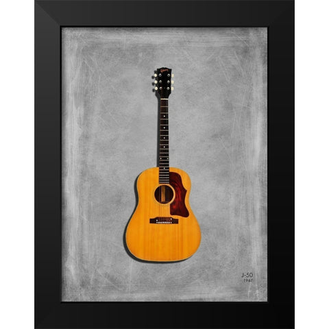 Gibson J50 1967 Black Modern Wood Framed Art Print by Rogan, Mark