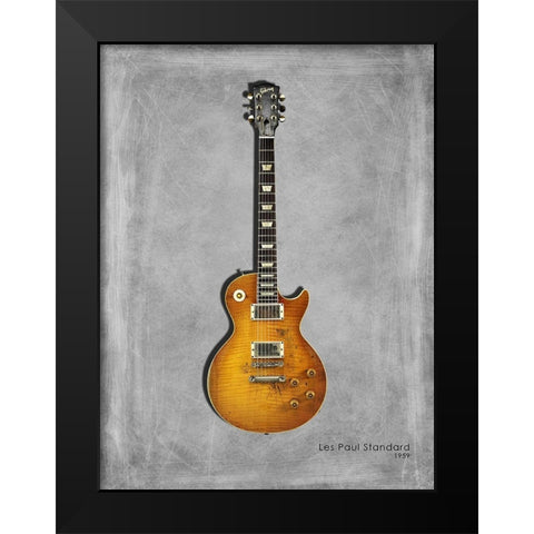 Gibson Les Paul Standard 1959 Black Modern Wood Framed Art Print by Rogan, Mark