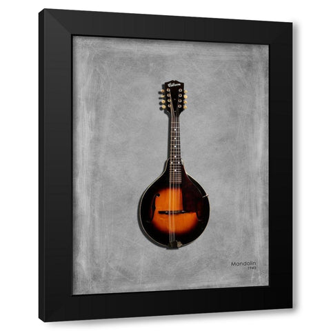 Gibson Mandolin 1943 Black Modern Wood Framed Art Print with Double Matting by Rogan, Mark