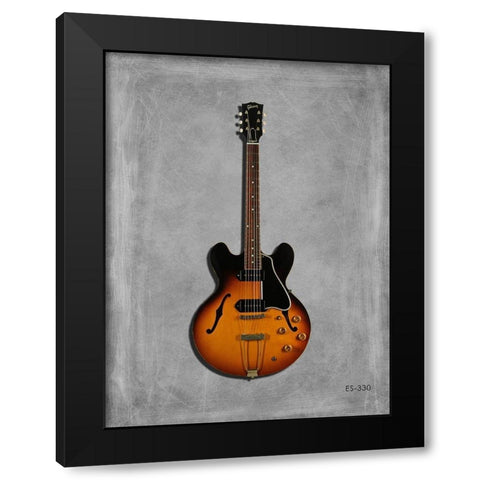 Gibson Semi hollow Black Modern Wood Framed Art Print with Double Matting by Rogan, Mark