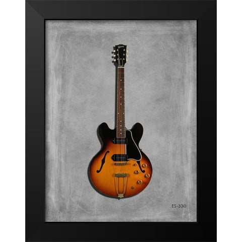 Gibson Semi hollow Black Modern Wood Framed Art Print by Rogan, Mark