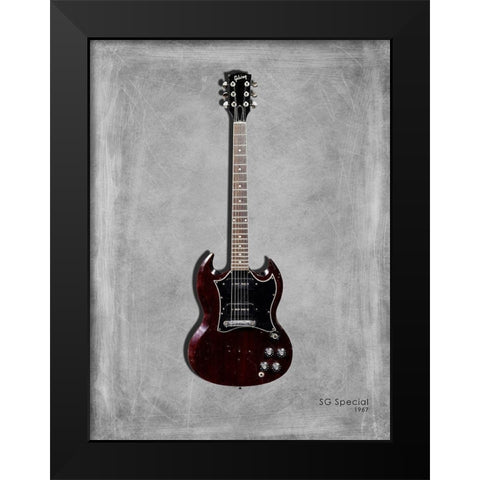 Gibson SG Special 1967 Black Modern Wood Framed Art Print by Rogan, Mark