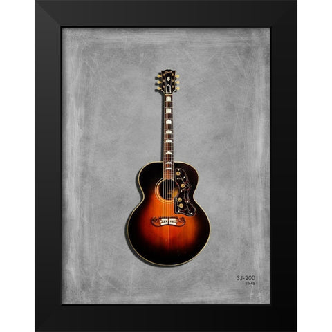 Gibson Sj 200 1948 Black Modern Wood Framed Art Print by Rogan, Mark